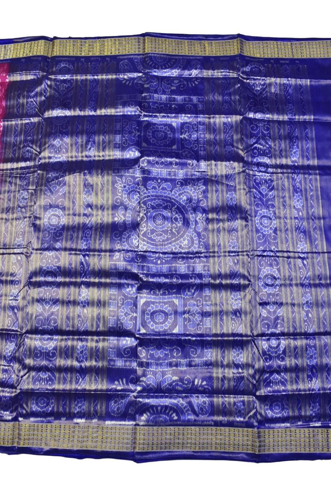 Pink Colour Tribal Design Sambalpuri Handloom Half Tissue Silk Saree - Image 2