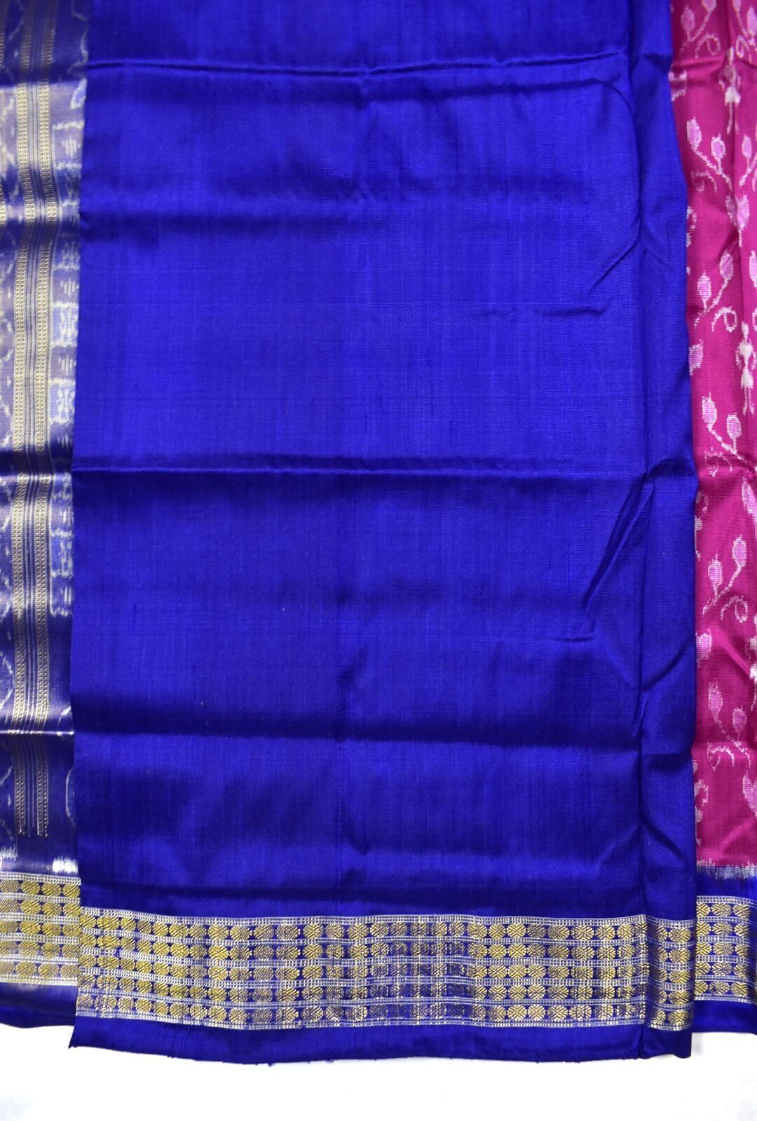 Pink Colour Tribal Design Sambalpuri Handloom Half Tissue Silk Saree - Image 5