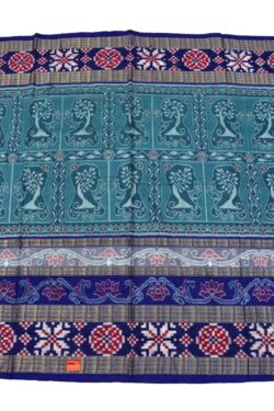 Rama Green-Blue Combination Sambalpuri Handloom Bandha Cotton Saree