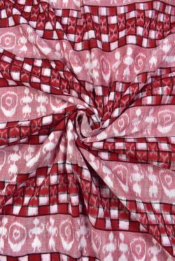 Red-Pitch Combination Sambalpuri Handloom Cotton Fabrics