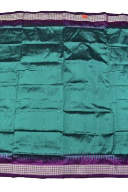Teal Colour Sambalpuri Handloom Bomkai Silk Saree