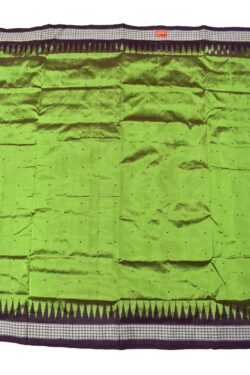 Parrot Green Colour Sambalpuri Handloom Bandha Silk Saree