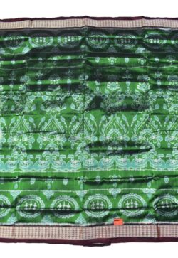 Green Colour Sambalpuri Handloom Bandha Silk Saree