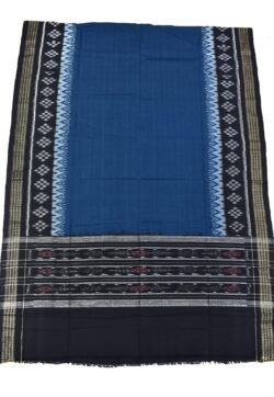 Navy Blue-Black Combination Sambalpuri Handloom Cotton Dupatta