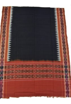 Black-Rust Combination Sambalpuri Handloom Cotton Dupatta