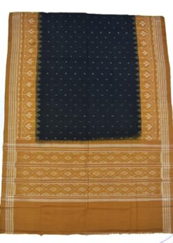 Black-Mustard Combination Sambalpuri Handloom Cotton Dupatta