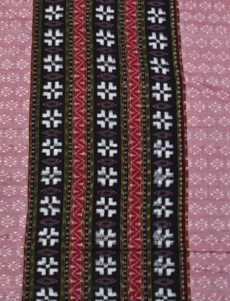 Pitch-Black Combination Sambalpuri Handloom Cotton Fabrics - Image 2