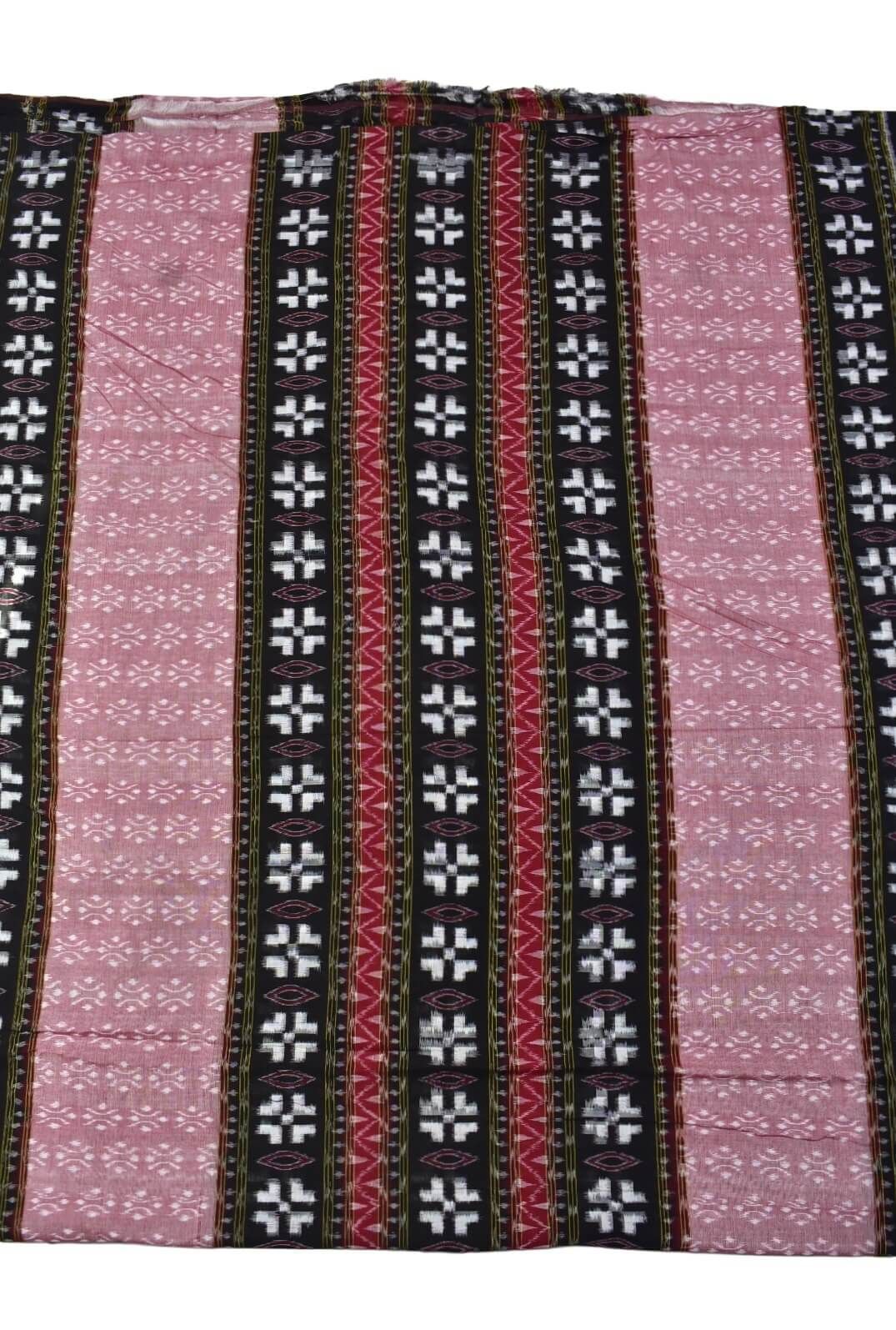 Pitch-Black Combination Sambalpuri Handloom Cotton Fabrics - Image 3