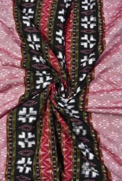 Pitch-Black Combination Sambalpuri Handloom Cotton Fabrics