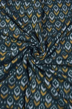 Green Colour Sambalpuri Handloom Cotton Fabrics