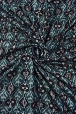 Black-Green Combination Sambalpuri Handloom Cotton Fabrics