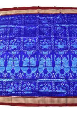 Blue Colour Nartaki Design Sambalpuri Handloom Bandha Silk Saree