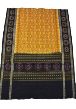 Yellow-Black Sambalpuri Handloom Cotton Dupatta
