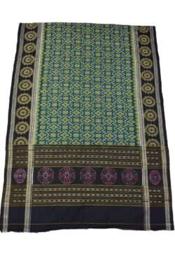 Green-Black Sambalpuri Handloom Cotton Dupatta
