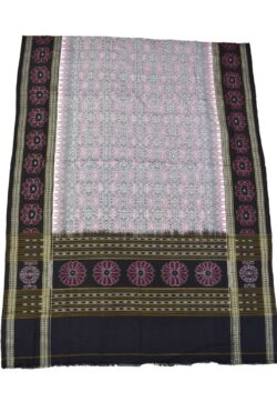 Gray-Black Sambalpuri Handloom Cotton Dupatta