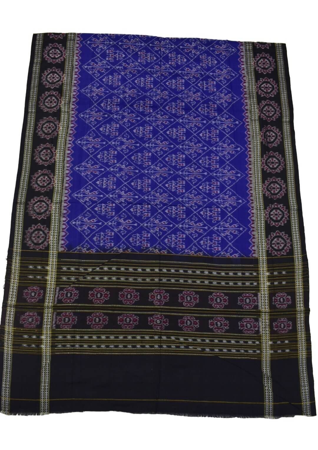 Blue-Black Sambalpuri Handloom Cotton Dupatta