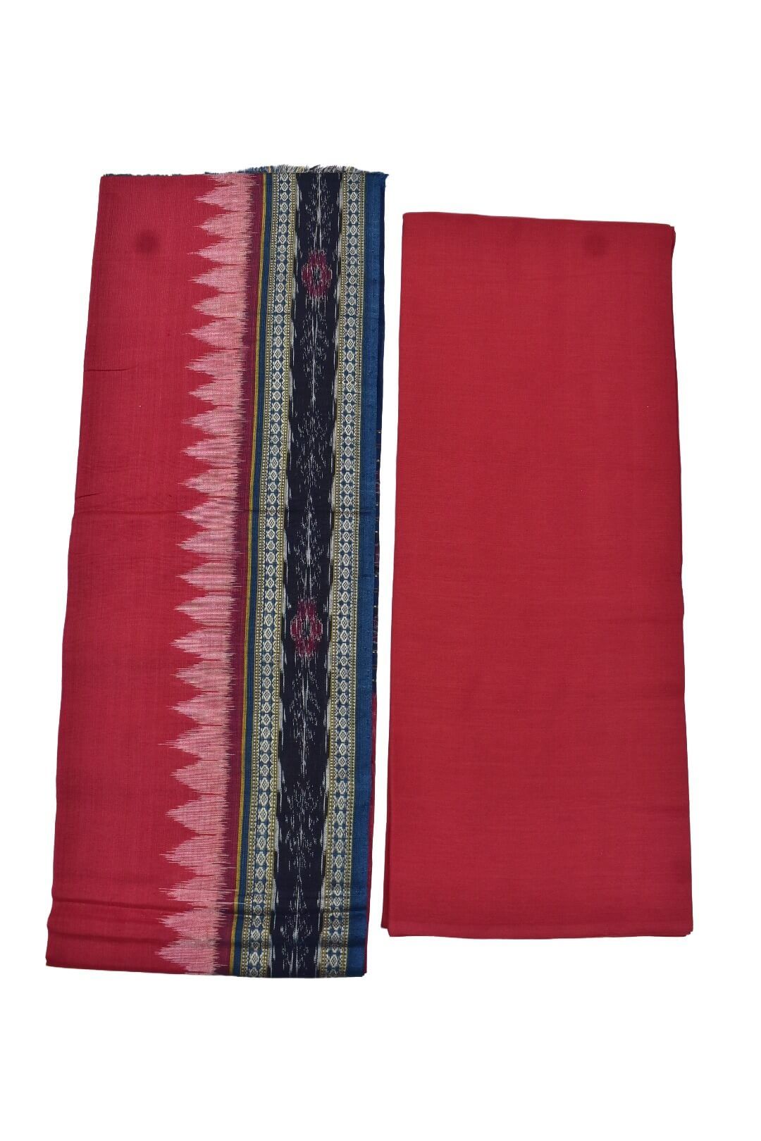 Multi Colour Sambalpuri Handloom Bandha Cotton Dress Material - Image 2