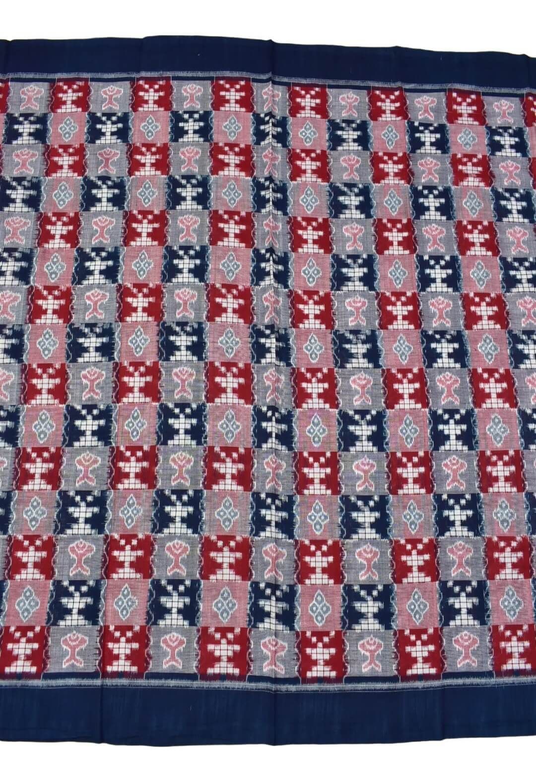 Multi Colour Sambalpuri Handloom Bandha Cotton Dress Material - Image 4