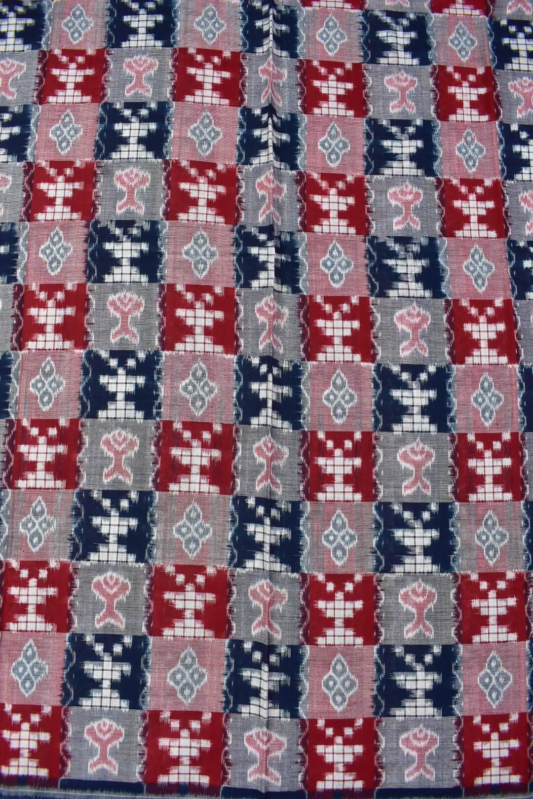 Multi Colour Sambalpuri Handloom Bandha Cotton Dress Material - Image 5