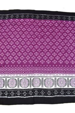Purple Colour Plane Border Sambalpuri Handloom Cotton Saree