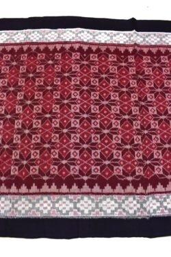 Maroon Colour Plane Border Sambalpuri Handloom Cotton Saree