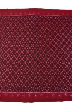 Maroon Colour Plane Border Sambalpuri Handloom Cotton Saree