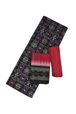 Black Colour Sambalpuri Handloom Cotton Dress Material