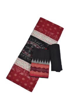 Black-Red Sambalpuri Handloom Cotton Dress Material