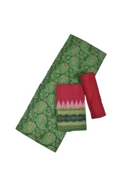 Mahendi Colour Sambalpuri Handloom Cotton Dress Material