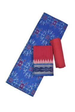 Sky Colour Tribal Design Sambalpuri Handloom Cotton Dress Material