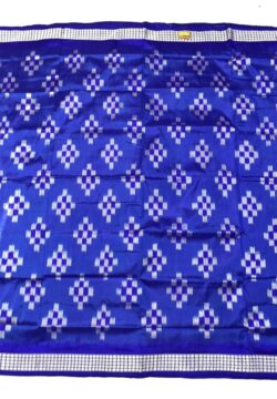 Navy Blue Colour Pasapali Design Sambalpuri Handloom Bandha Silk Saree
