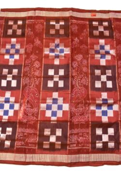 Rust Colour Pasapali Design Sambalpuri Handloom Bandha Silk Saree