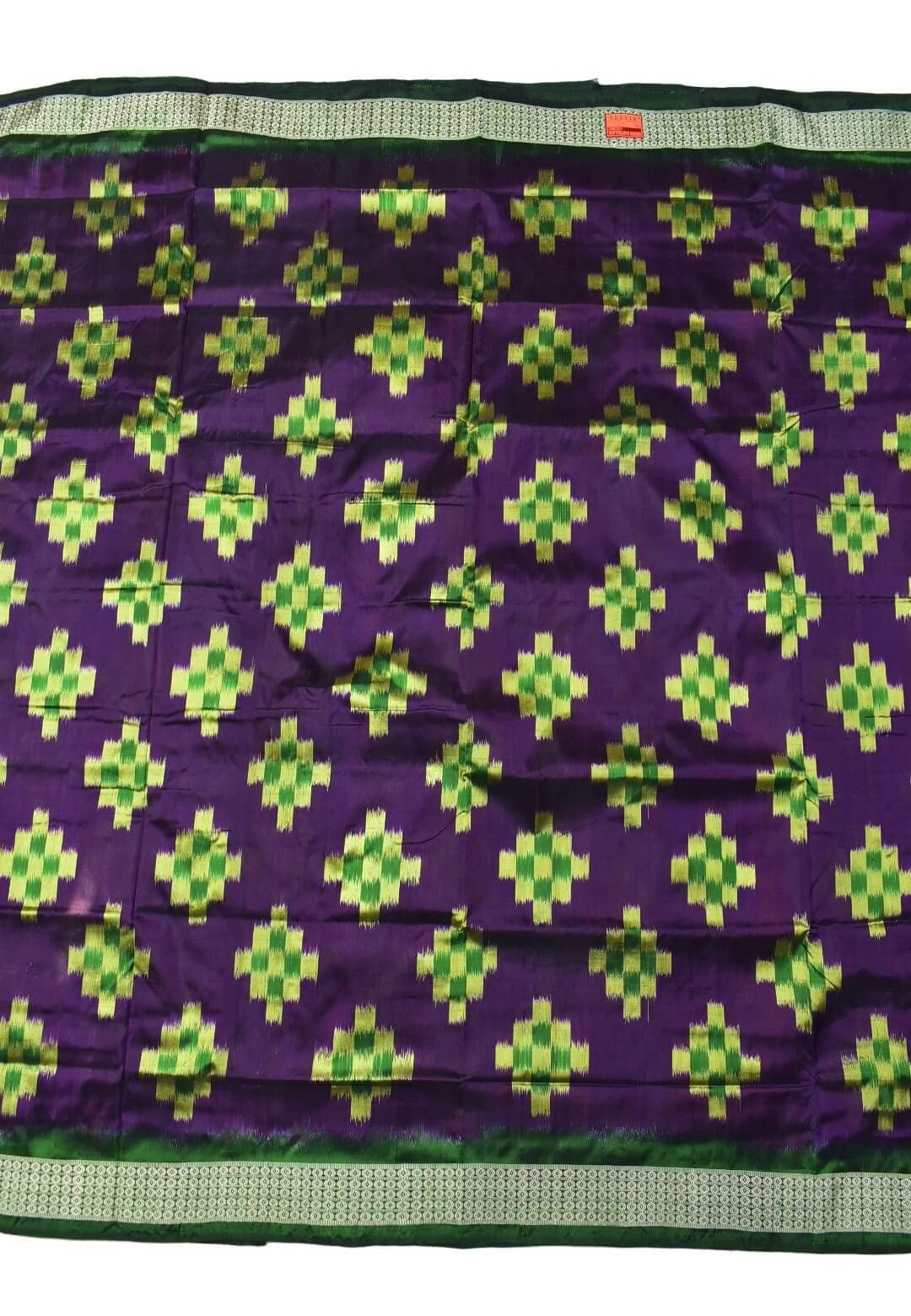 Grape Colour Pasapali Design Sambalpuri Handloom Bandha Silk Saree