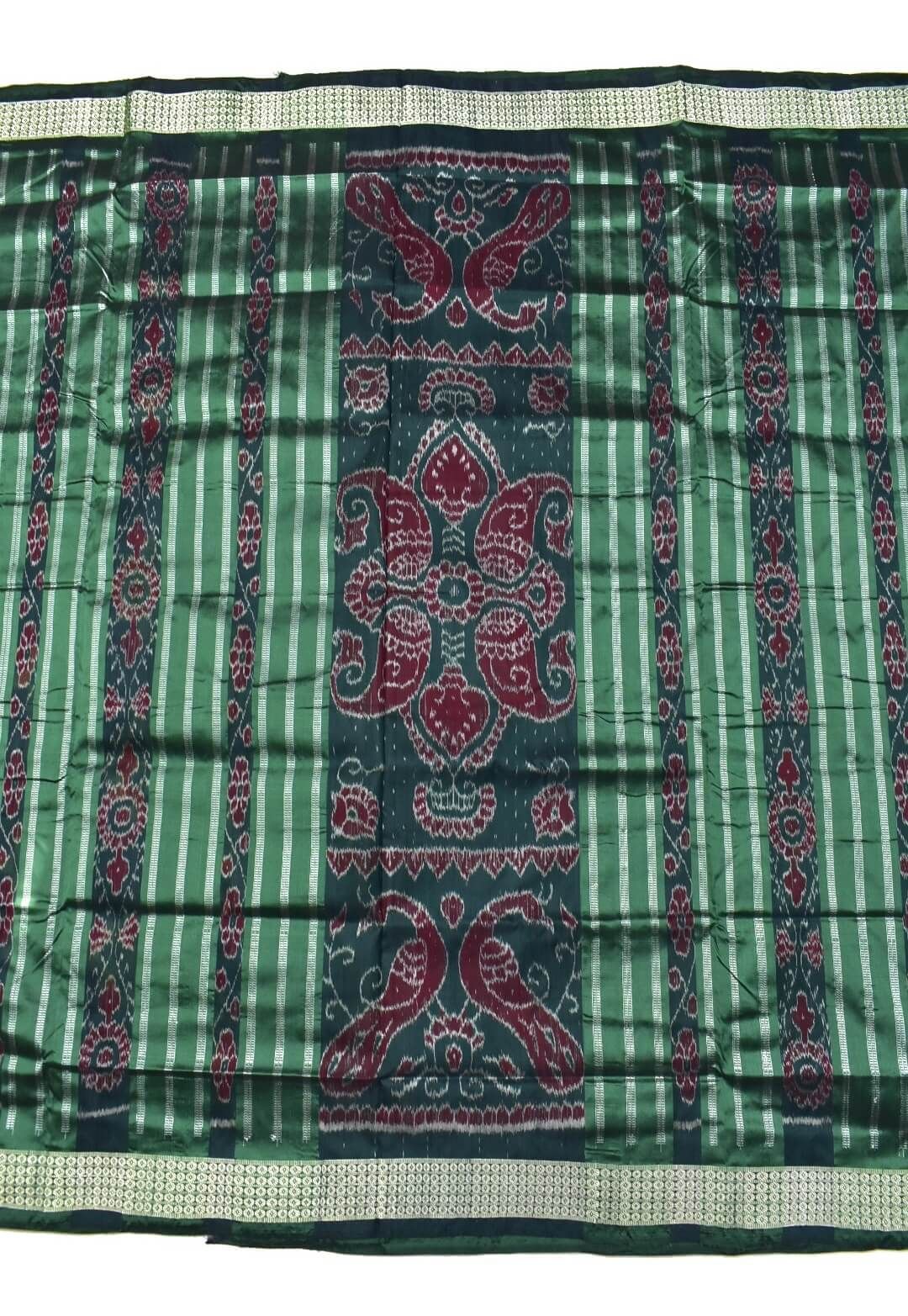 Grape Colour Pasapali Design Sambalpuri Handloom Bandha Silk Saree - Image 2