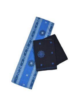 Tee Blue Colour Sambalpuri Handloom Cotton Bomkai Dress Material