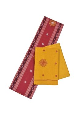 Red Colour Sambalpuri Handloom Cotton Bomkai Dress Material