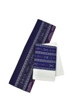 Deep Blue Colour Sambalpuri Handloom Cotton Bomkai Dress Material