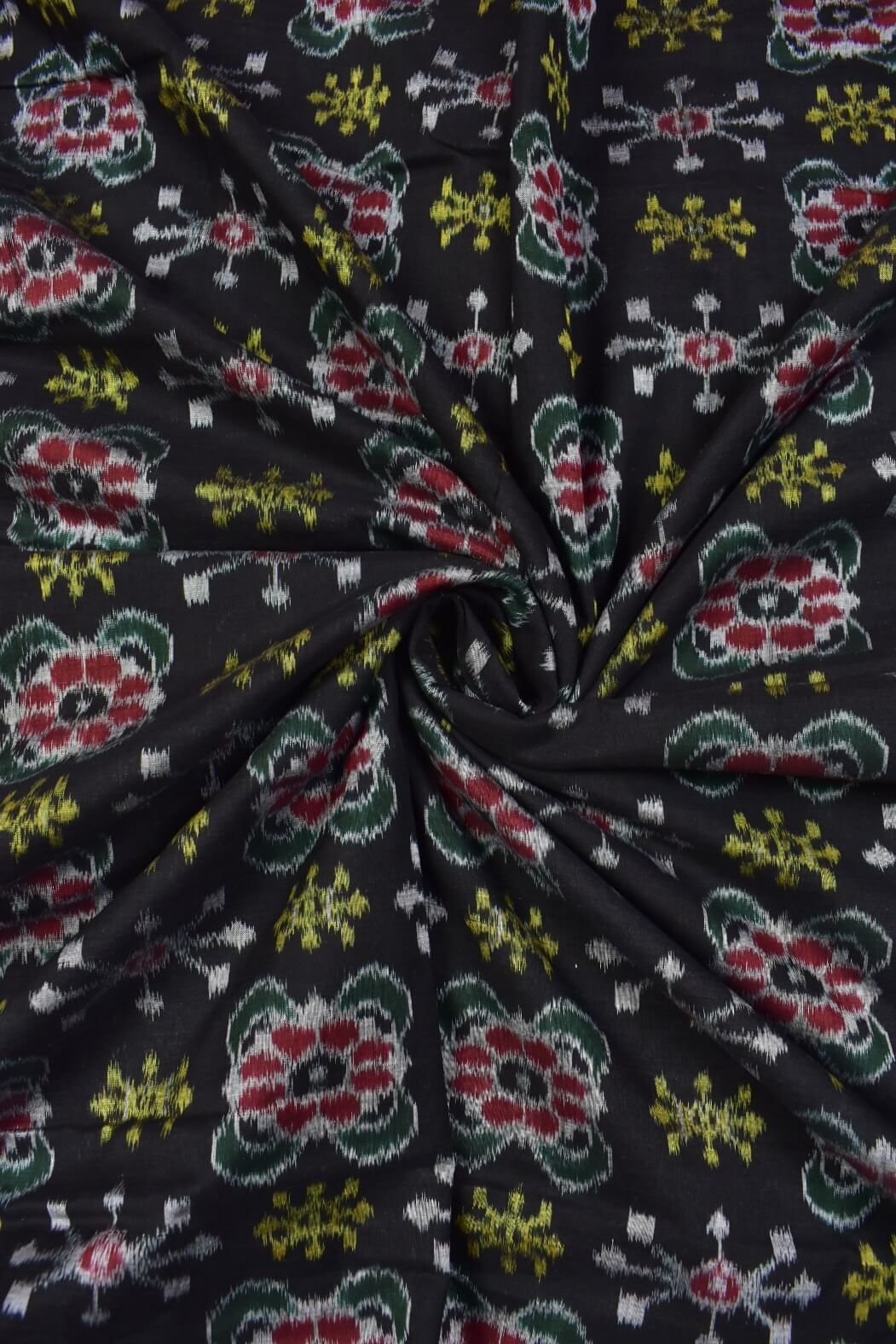 Black Colour Sambalpuri Handloom Cotton Fabrics