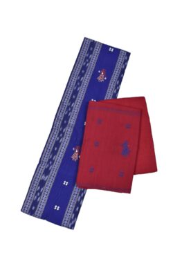 Blue Colour Sambalpuri Handloom Cotton Bomkai Dress Material