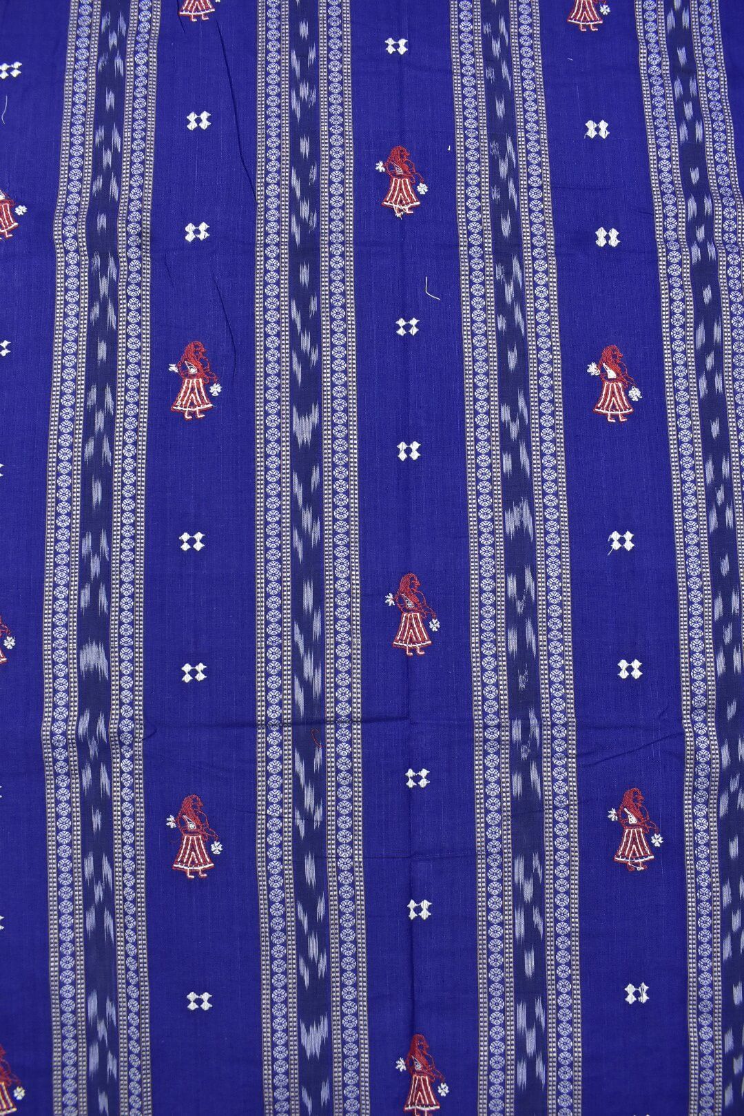 Blue Colour Sambalpuri Handloom Cotton Bomkai Dress Material - Image 5
