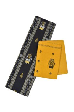 Black Colour Sambalpuri Handloom Cotton Bomkai Dress Material