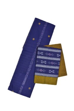 Blue Colour Sambalpuri Handloom Cotton Bomkai Dress Material