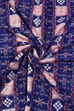 Blue Colour Pasapali Design Sambalpuri Handloom Cotton Fabrics