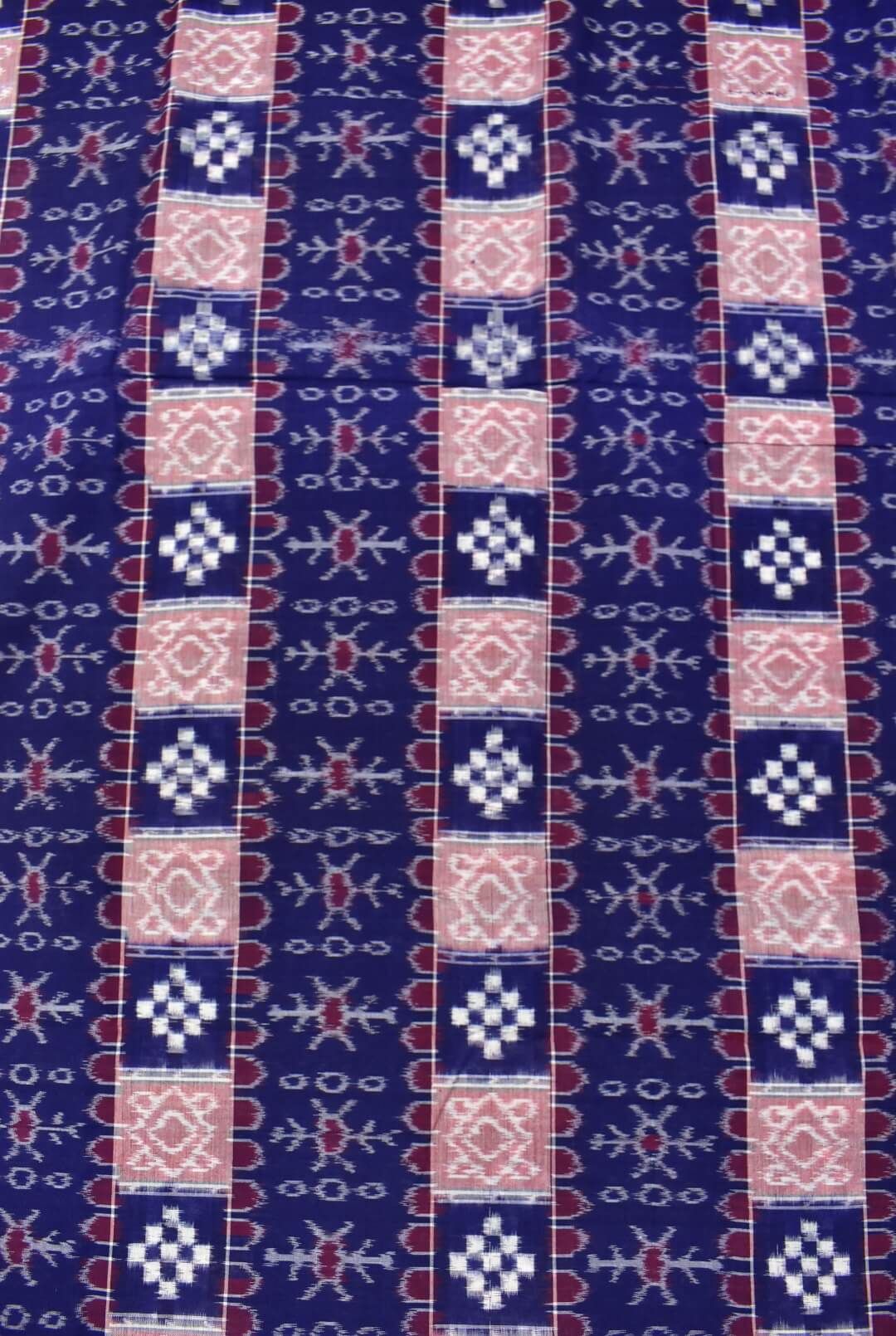 Blue Colour Pasapali Design Sambalpuri Handloom Cotton Fabrics - Image 2