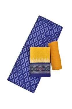 Blue Colour Sambalpuri Handloom Cotton Dress Material