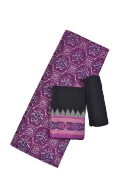Purple Colour Sambalpuri Handloom Cotton Dress Material