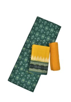Green Colour Sambalpuri Handloom Cotton Dress Material