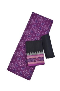 Purple Colour Sankha Design Sambalpuri Handloom Cotton Dress Material