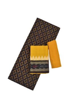 Coffe Colour Sambalpuri Handloom Cotton Dress Material