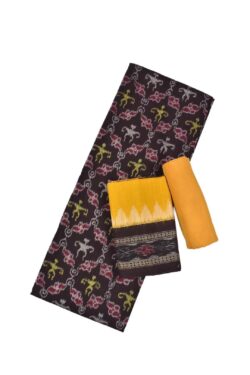 Coffe Colour Sambalpuri Handloom Cotton Dress Material